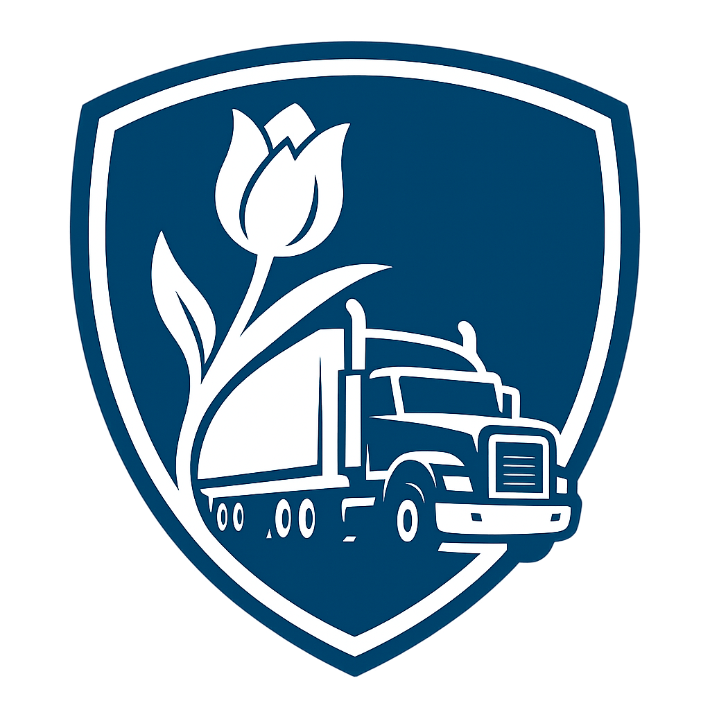 Midnight Tulip Trucking Logo
